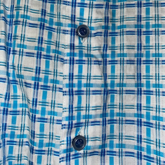 Robert Graham Men’s Casual Button Down Shirt 3XL White/Blue Check w/ Bright Cuff - Picture 5 of 5